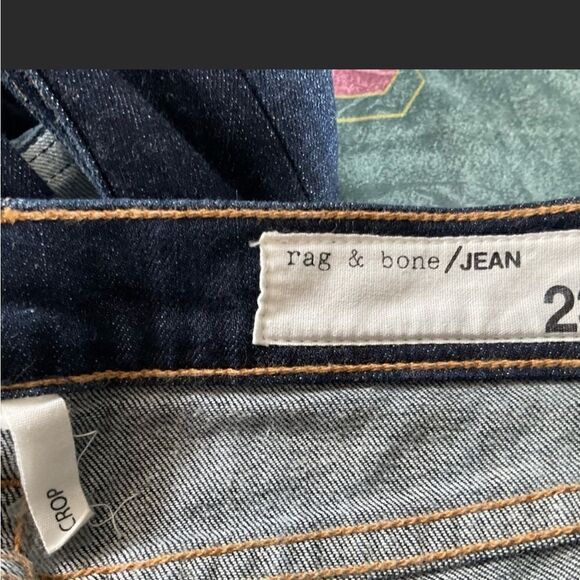 Rag & Bone Crop Jeans Serrano Dark Wash Blue Mid Rise Size 23 - Picture 11 of 13